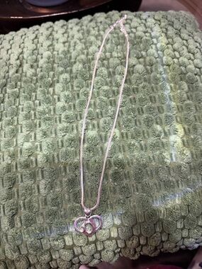 SJ Silver Double Heart Pendant Necklace - Women Jewelry